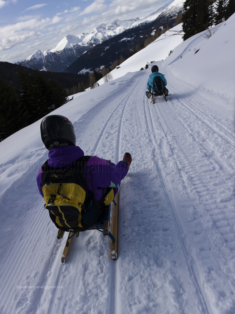 Val Sarentino 395 pista slittino tra Getrum Alm e San Martino