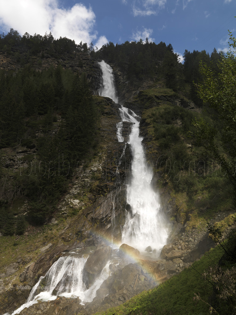 Stuboebele waterfall, Umhausen, Oetztal, Tyrol, Austria, Europe