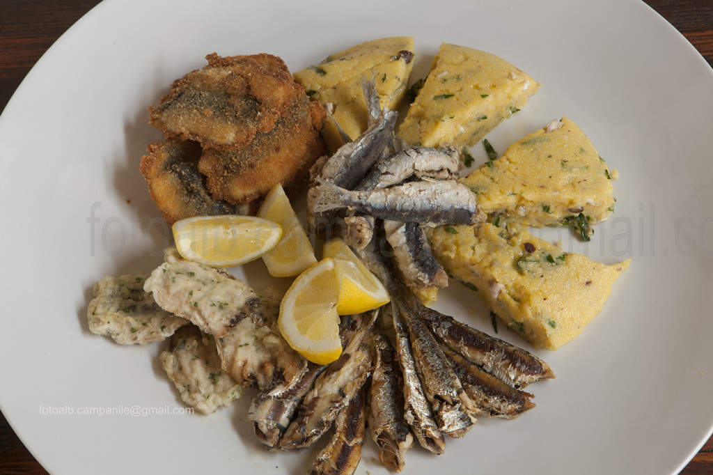 Typical fish food, Feral Restaurant, Fasana, Fažana, Istria, Croatia