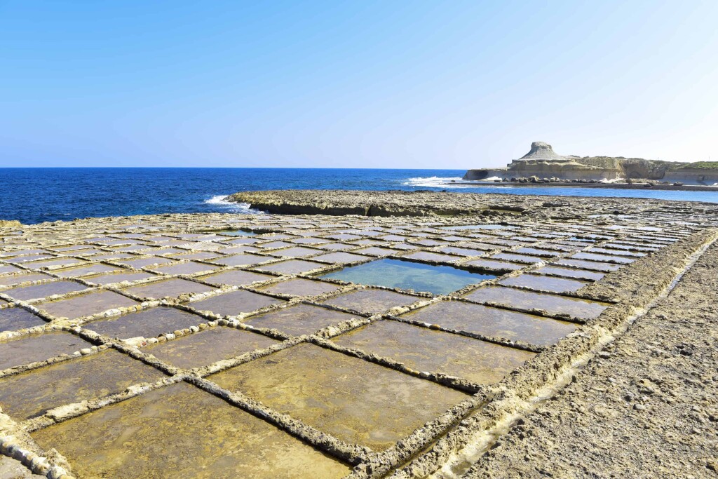 Salt Pans against rocks